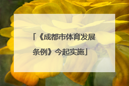 《成都市体育发展条例》今起实施