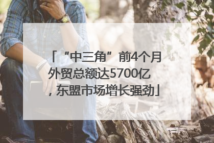 “中三角”前4个月外贸总额达5700亿，东盟市场增长强劲
