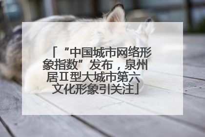 “中国城市网络形象指数”发布，泉州居Ⅱ型大城市第六 文化形象引关注