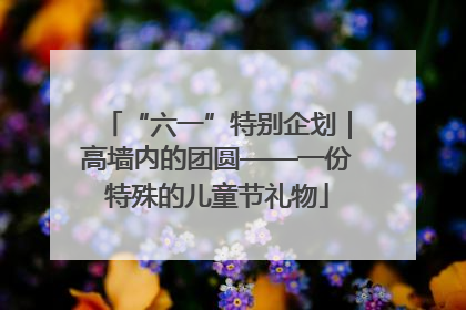 “六一”特别企划｜高墙内的团圆——一份特殊的儿童节礼物