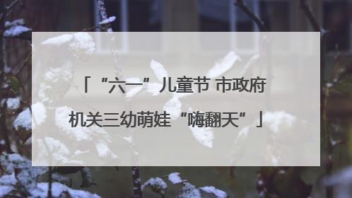 “六一”儿童节 市政府机关三幼萌娃“嗨翻天”