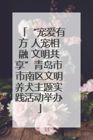 “宠爱有方 人宠相融 文明共享”青岛市市南区文明养犬主题实践活动举办