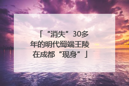 “消失”30多年的明代蜀端王陵在成都“现身”