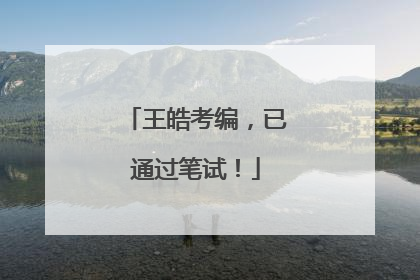 王皓考编，已通过笔试！