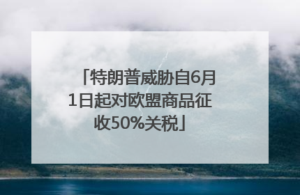 特朗普威胁自6月1日起对欧盟商品征收50%关税
