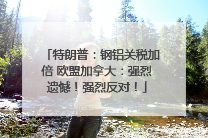 特朗普：钢铝关税加倍 欧盟加拿大：强烈遗憾！强烈反对！