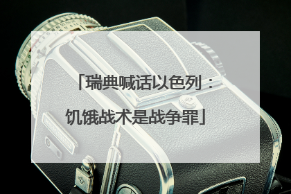 瑞典喊话以色列：饥饿战术是战争罪