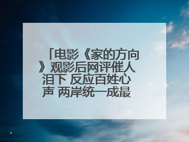 电影《家的方向》观影后网评催人泪下 反应百姓心声 两岸统一成最强音！