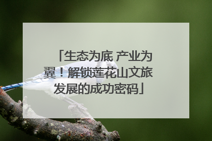 生态为底 产业为翼！解锁莲花山文旅发展的成功密码