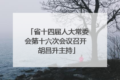 省十四届人大常委会第十六次会议召开 胡昌升主持