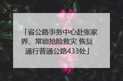 省公路事务中心赴张家界、常德抢险救灾 恢复通行普通公路433处