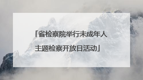 省检察院举行未成年人主题检察开放日活动
