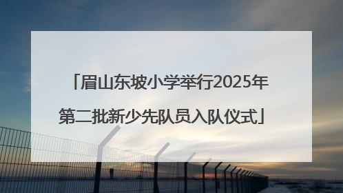 眉山东坡小学举行2025年第二批新少先队员入队仪式