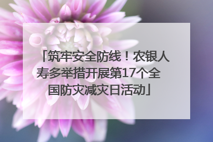 筑牢安全防线！农银人寿多举措开展第17个全国防灾减灾日活动