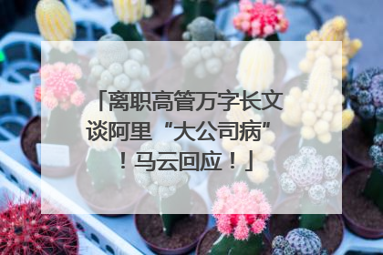 离职高管万字长文谈阿里“大公司病”！马云回应！
