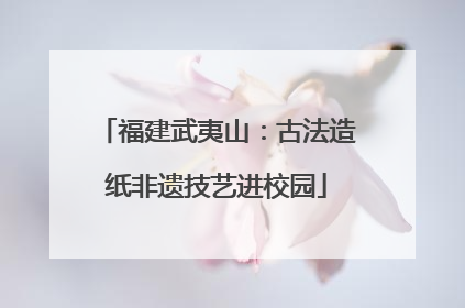福建武夷山：古法造纸非遗技艺进校园