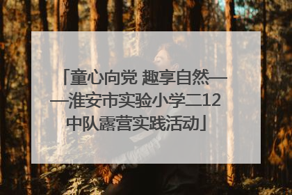 童心向党 趣享自然——淮安市实验小学二12中队露营实践活动