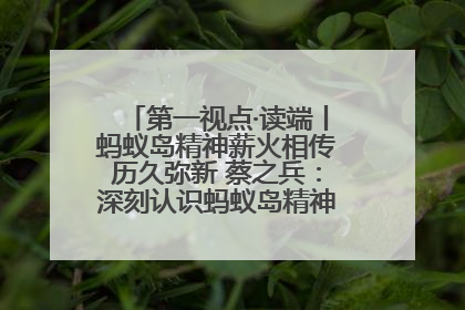 第一视点·读端丨蚂蚁岛精神薪火相传历久弥新 蔡之兵：深刻认识蚂蚁岛精神的“精气神”