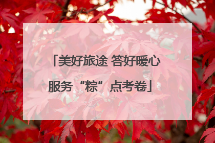 美好旅途 答好暖心服务“粽”点考卷