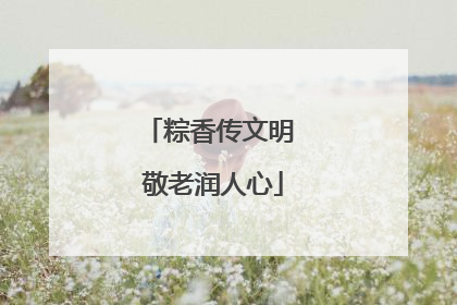 粽香传文明 敬老润人心