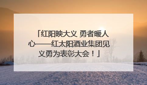 红阳映大义 勇者暖人心——红太阳酒业集团见义勇为表彰大会！