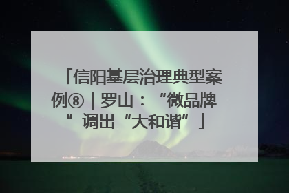信阳基层治理典型案例⑧｜罗山：“微品牌”调出“大和谐”