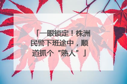 一眼锁定！株洲民警下班途中，顺道抓个“熟人”
