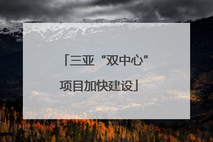 三亚“双中心”项目加快建设