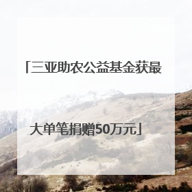 三亚助农公益基金获最大单笔捐赠50万元