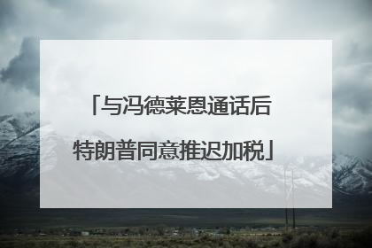 与冯德莱恩通话后 特朗普同意推迟加税
