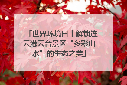世界环境日丨解锁连云港云台景区“多彩山水”的生态之美