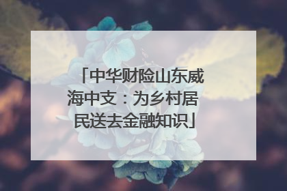 中华财险山东威海中支：为乡村居民送去金融知识