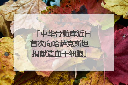 中华骨髓库近日首次向哈萨克斯坦捐献造血干细胞