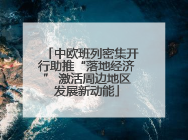 中欧班列密集开行助推“落地经济” 激活周边地区发展新动能