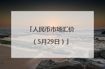 人民币市场汇价（5月29日）