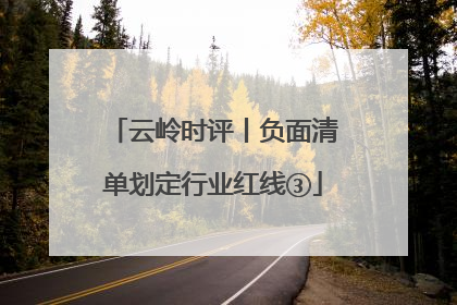 云岭时评丨负面清单划定行业红线③