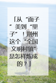 从“面子”美到“里子”！荆州这个“全国文明村镇”是怎样炼成的？