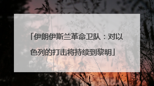 伊朗伊斯兰革命卫队：对以色列的打击将持续到黎明