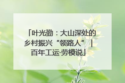 叶光勤：大山深处的乡村振兴“领路人”｜百年工运·劳模说