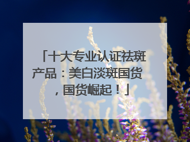十大专业认证祛斑产品：美白淡斑国货，国货崛起！