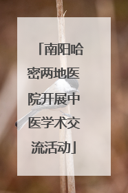 南阳哈密两地医院开展中医学术交流活动