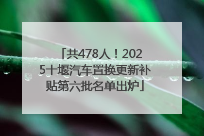 共478人！2025十堰汽车置换更新补贴第六批名单出炉