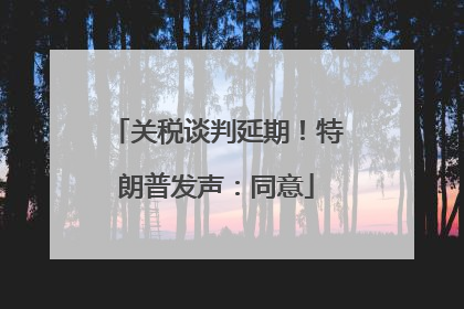 关税谈判延期！特朗普发声：同意
