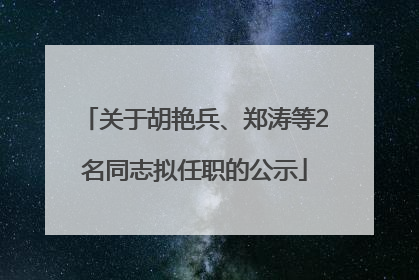 关于胡艳兵、郑涛等2名同志拟任职的公示