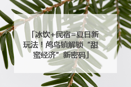 冰饮+民宿=夏日新玩法！鸬鸟镇解锁“甜蜜经济”新密码