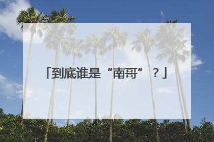 到底谁是“南哥”？