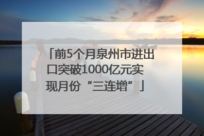 前5个月泉州市进出口突破1000亿元实现月份“三连增”