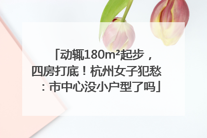 动辄180m²起步，四房打底！杭州女子犯愁：市中心没小户型了吗