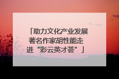助力文化产业发展 著名作家胡性能走进“彩云英才荟”