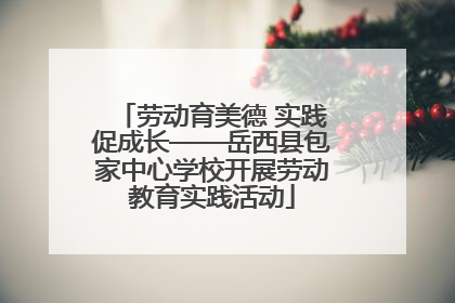 劳动育美德 实践促成长——岳西县包家中心学校开展劳动教育实践活动